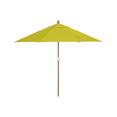 9 Round Sunbrella® Sulfur Umbrella with Eucalyptus Frame