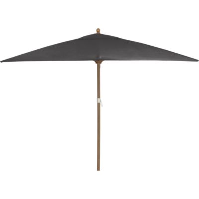 Rectangular Sunbrella® Charcoal Umbrella with Eucalyptus Frame