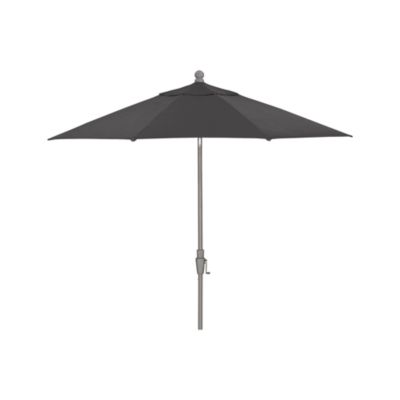 9 Round Sunbrella® Charcoal Umbrella with Silver Frame