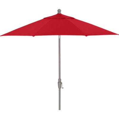 9 Round Sunbrella® Chili Pepper Umbrella with Silver Frame