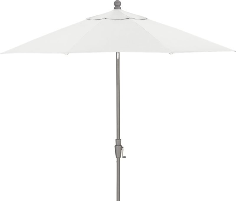 9' Round Sunbrella® Eggshell Umbrella with Silver Frame