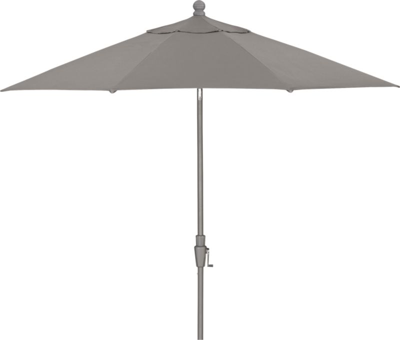 9' Round Sunbrella® Graphite Umbrella with Silver Frame