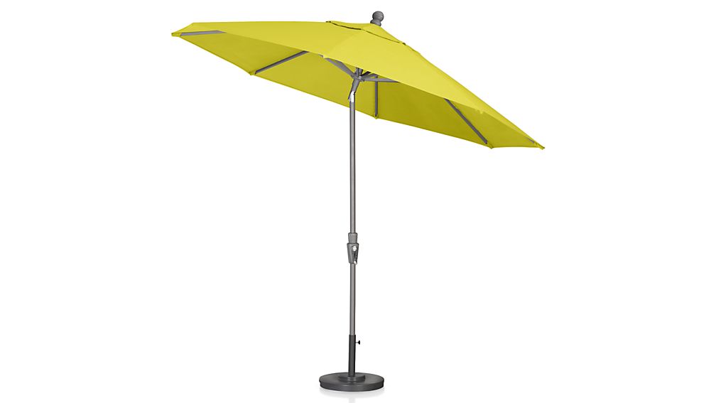 9' Round Sunbrella ® Sulfur Patio Umbrella with Tilt Silver Frame in