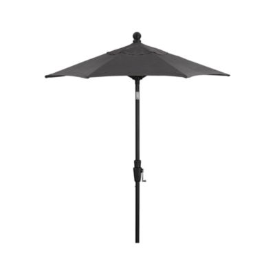 6 Round Sunbrella® Charcoal High Dining Umbrella with Black Frame