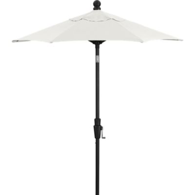 6 Round Sunbrella® White Sand High Dining Umbrella with Black Frame