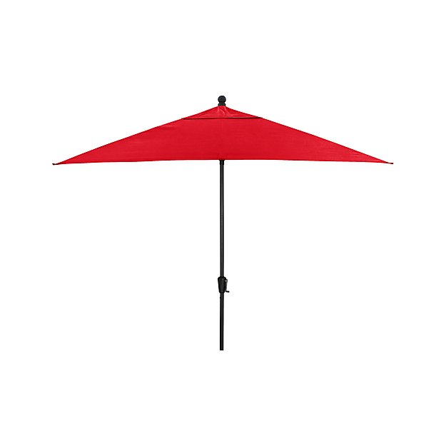 Rectangular Sunbrella ® Ribbon Red Outdoor Umbrella with Black Frame