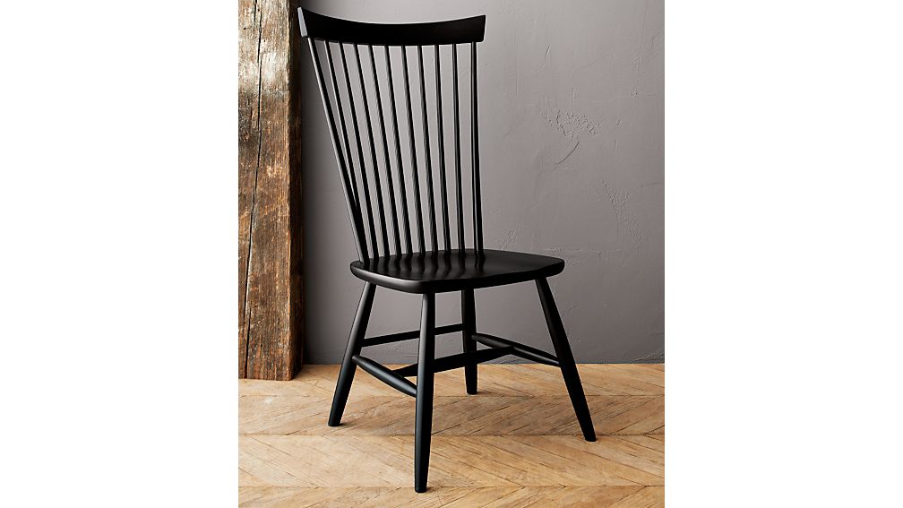 Marlow II Black Wood Dining Chair Crate and Barrel