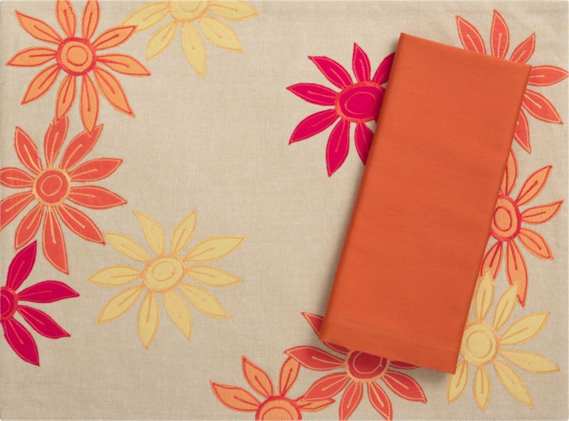 Marnie Placemat and Cotton Tiger Lily Napkin