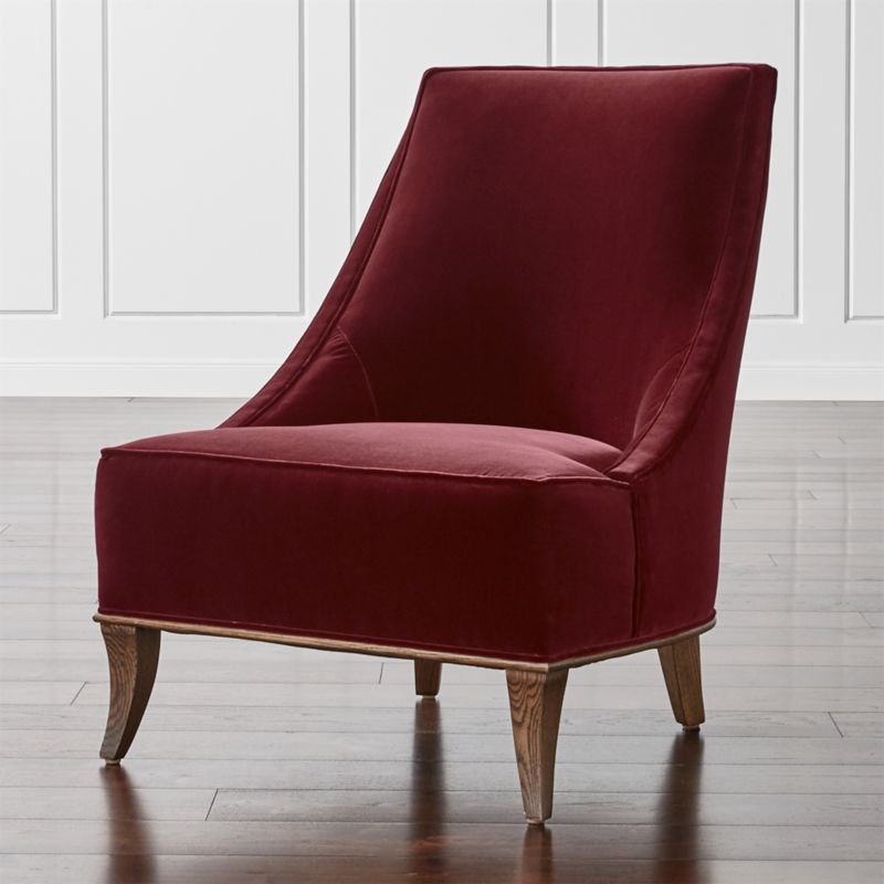 Matisse Velvet Slipper Chair | Crate and Barrel