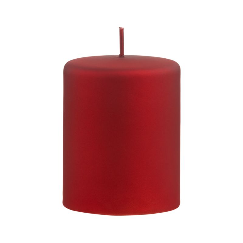 Matte Metallic Red 3"x4" Pillar Candle