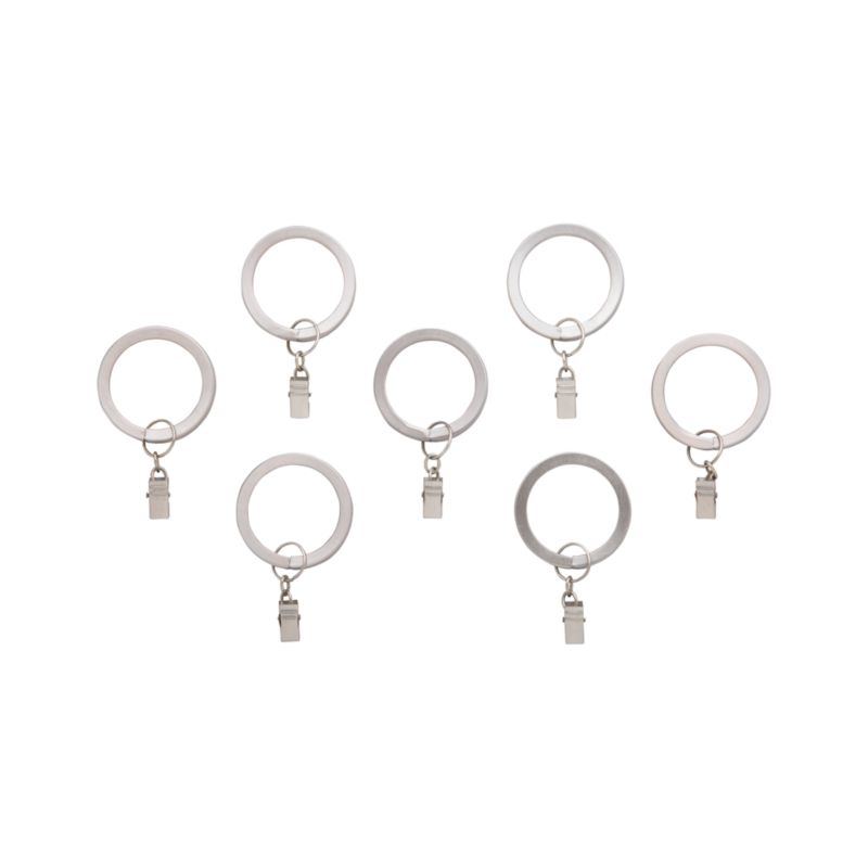 Matte Nickel Curtain Rings Set of Seven
