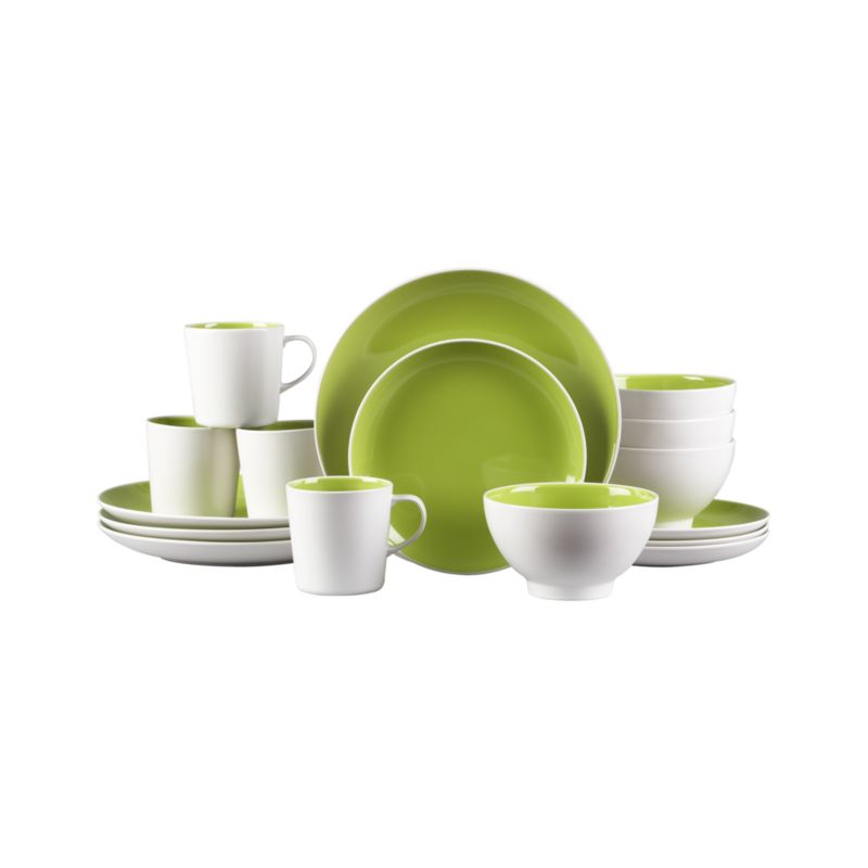 Max Green 16-Piece Dinnerware Set