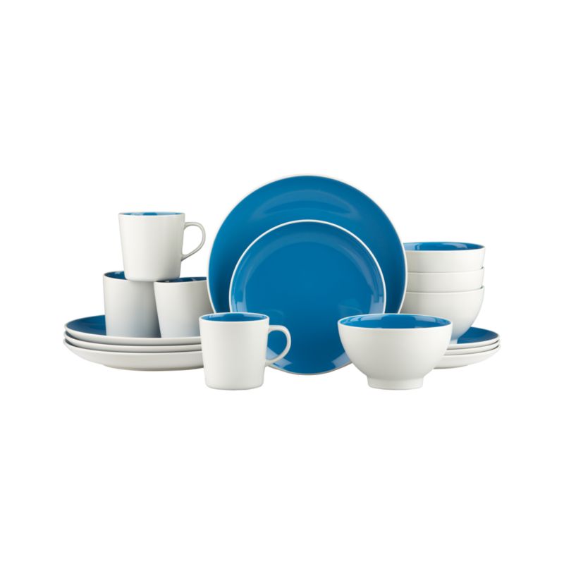 Max Pool Blue 16-Piece Dinnerware Set