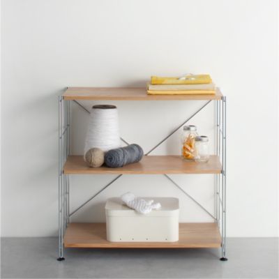 MAX Chrome 3-Shelf Unit with Wood Shelves