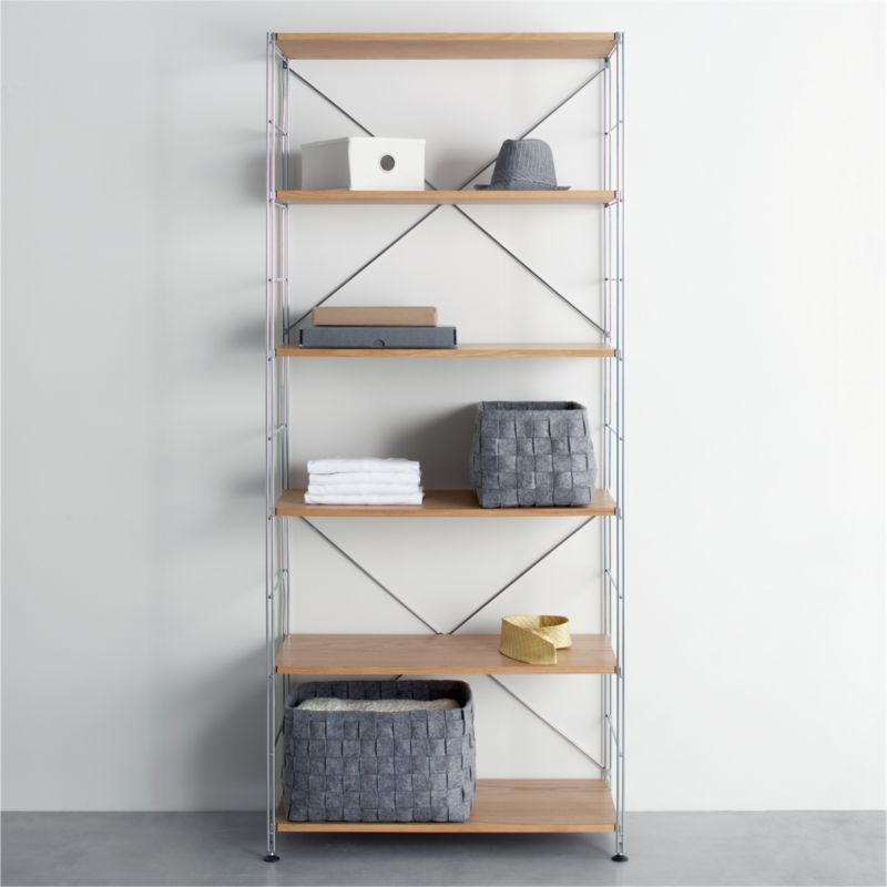 MAX Chrome Six-Shelf Unit with Wood...