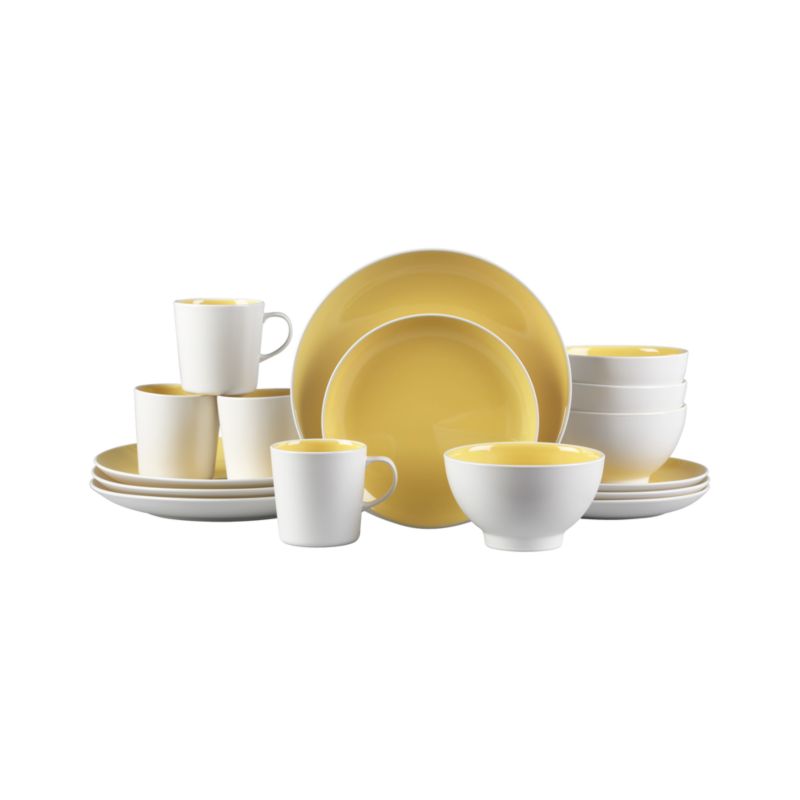 Max Yellow 16-Piece Dinnerware Set