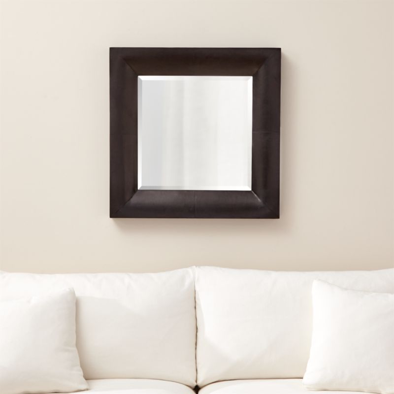 Maxx Black Leather Mirror Crate and Barrel