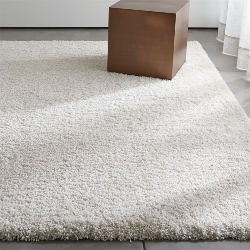 Memphis White Shag Rug Crate and Barrel