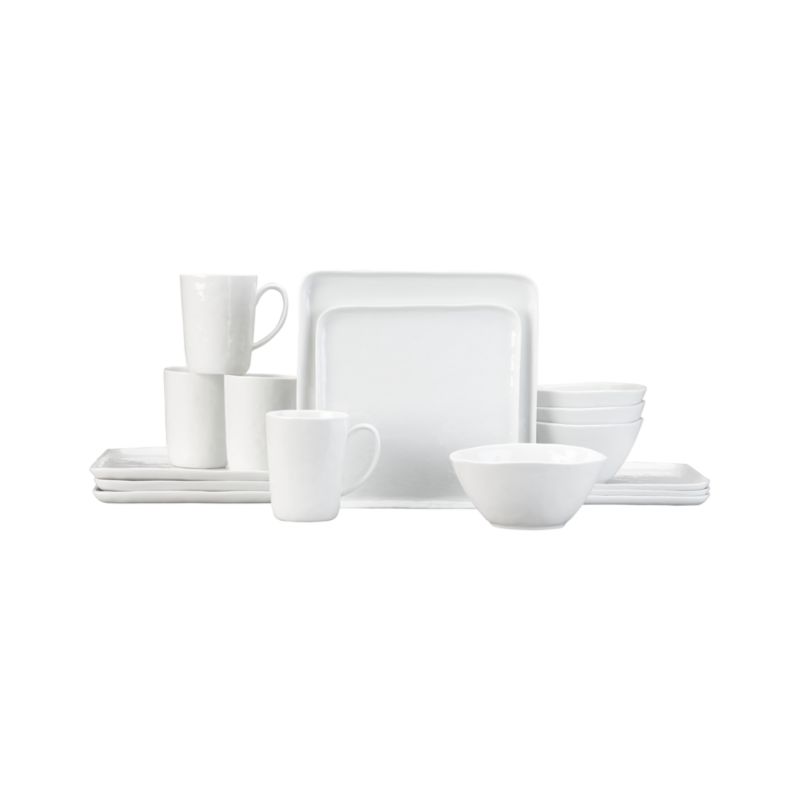 16-Piece Set with Square Plates : four 4-piece place settings with square plates.