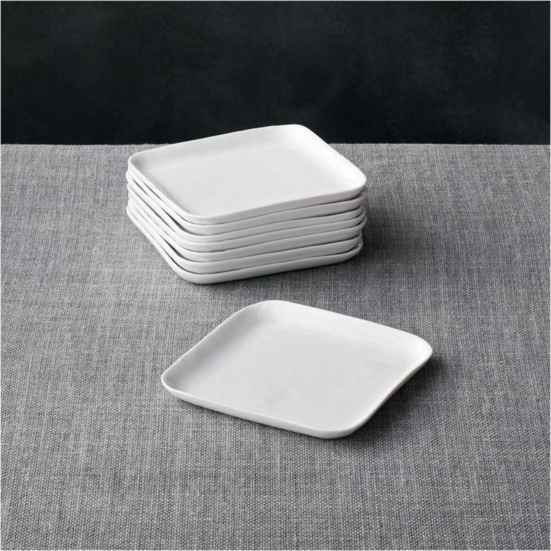 Set of 8 Mercer Square Appetizer Plates Crate and Barrel