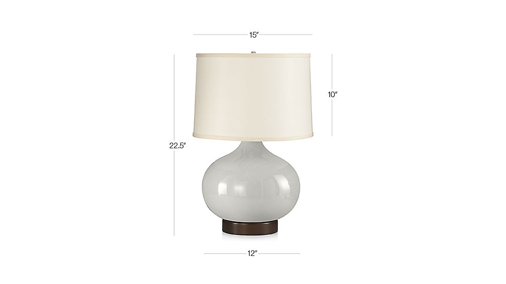 Merie Grey Table Lamp with Bronze Outlet Base
