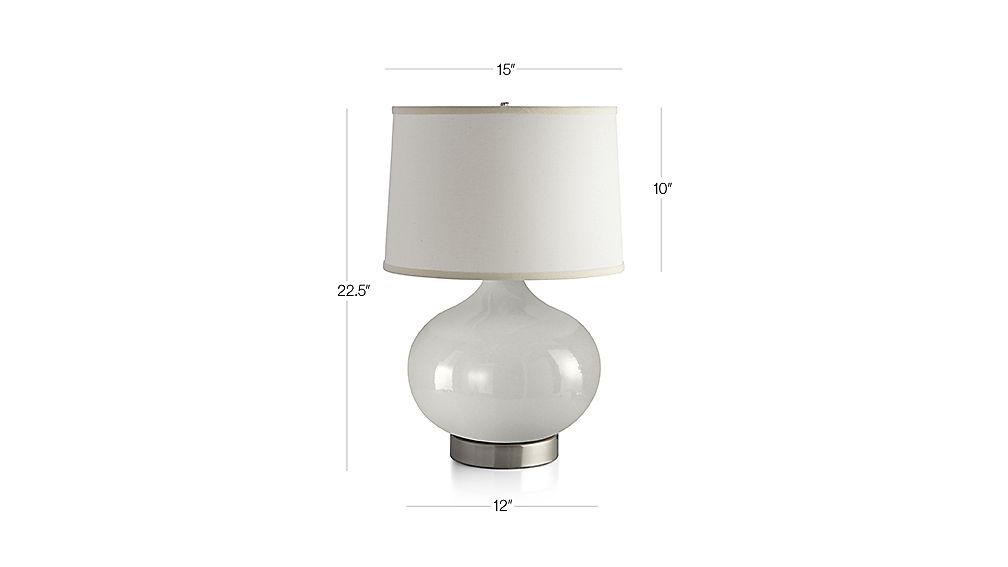 Merie Grey Table Lamp with Nickel Outlet Base