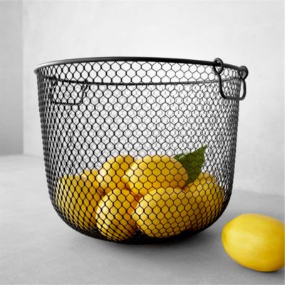 Small Black Mesh Bin with Handles