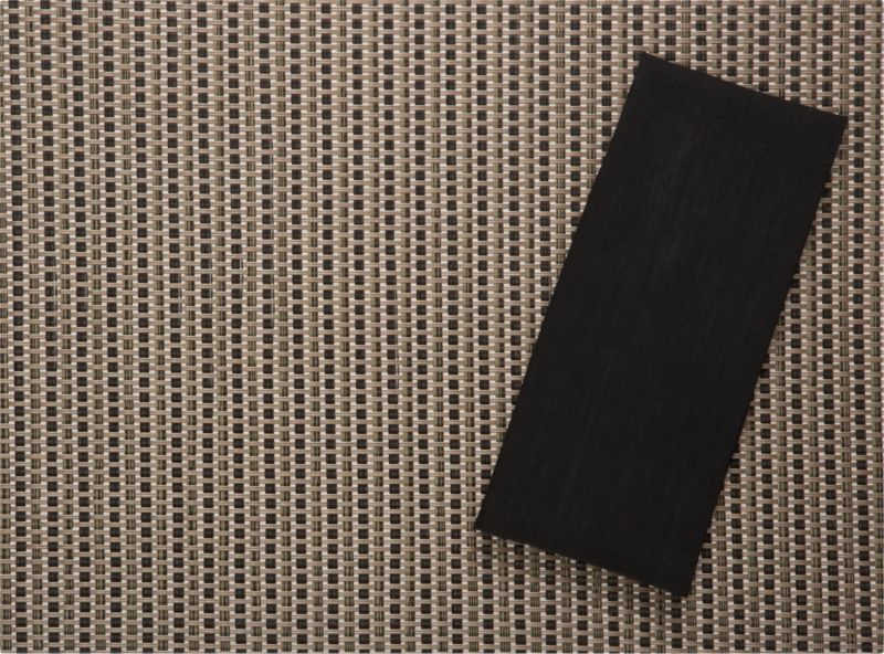 Chilewich (r) Metallic Black Basketweave Placemat/Lustre Black Napkin