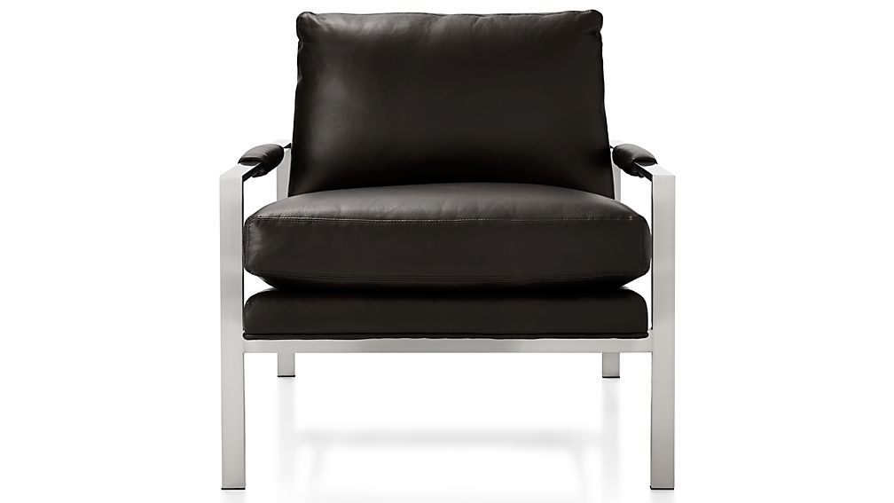 Milo Leather Chair Groundworx Jet Crate and Barrel