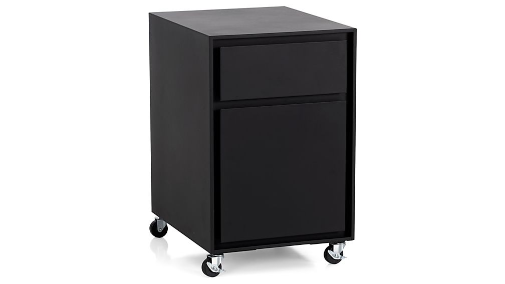 Pilsen Black Two Drawer File Crate and Barrel