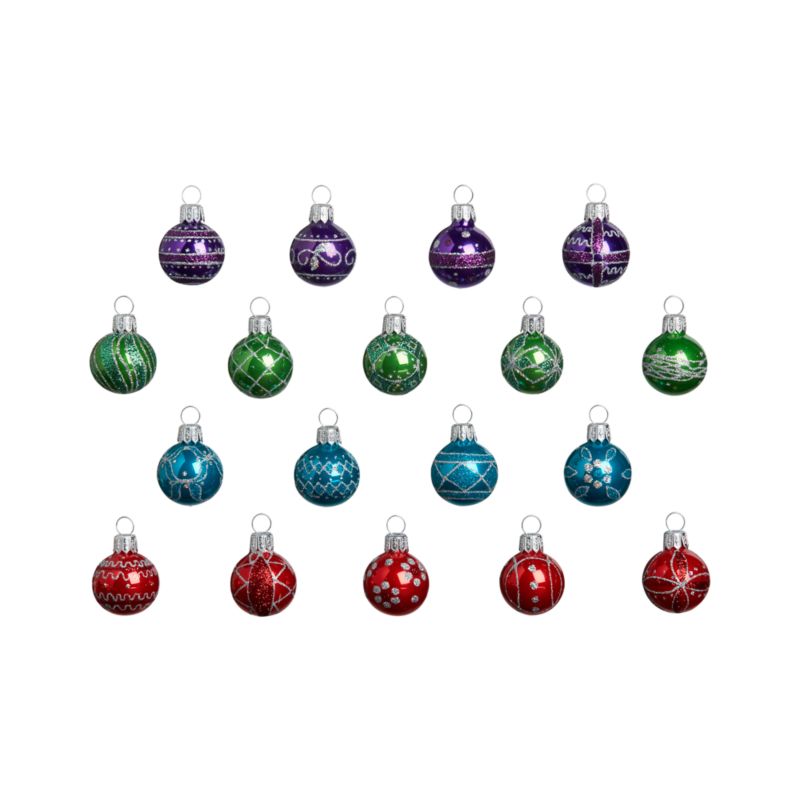 Jewel Tone Mini Ornaments Set of 18