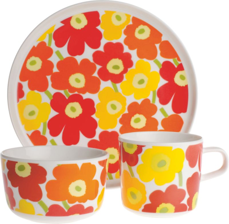 Marimekko Mini Unikko Kids 3-Piece Place Setting