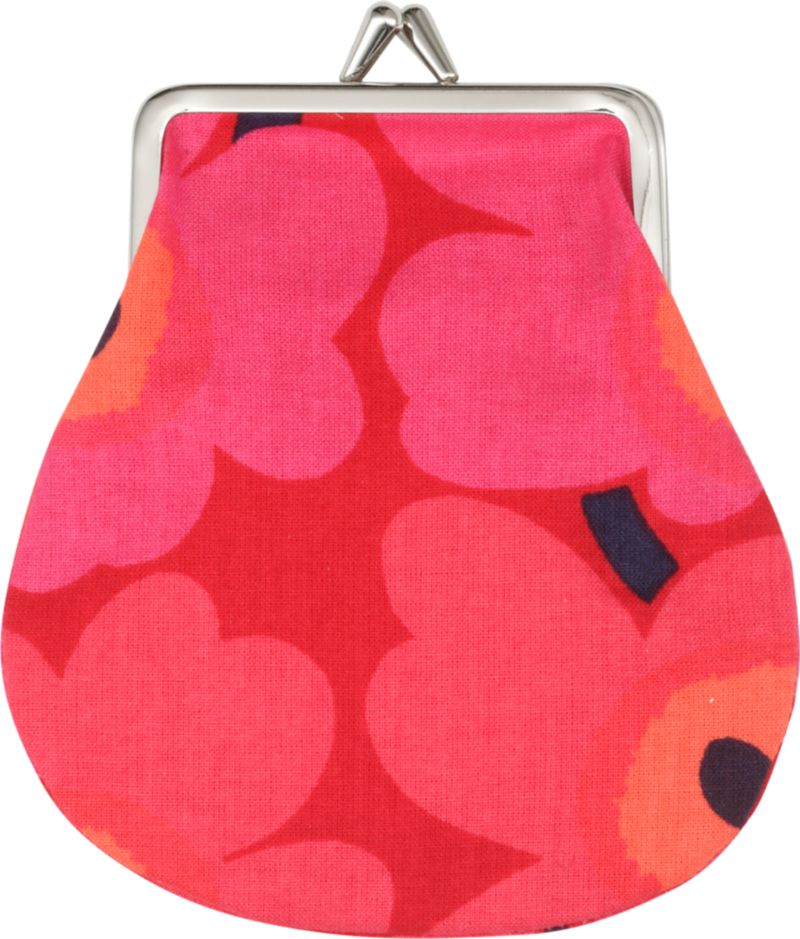 Marimekko Mini Unikko Pieni Kukkaro Red Coin Purse