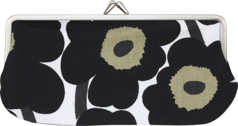 Marimekko Mini Unikko Silmälasikukkaro Black and White Coin Purse
