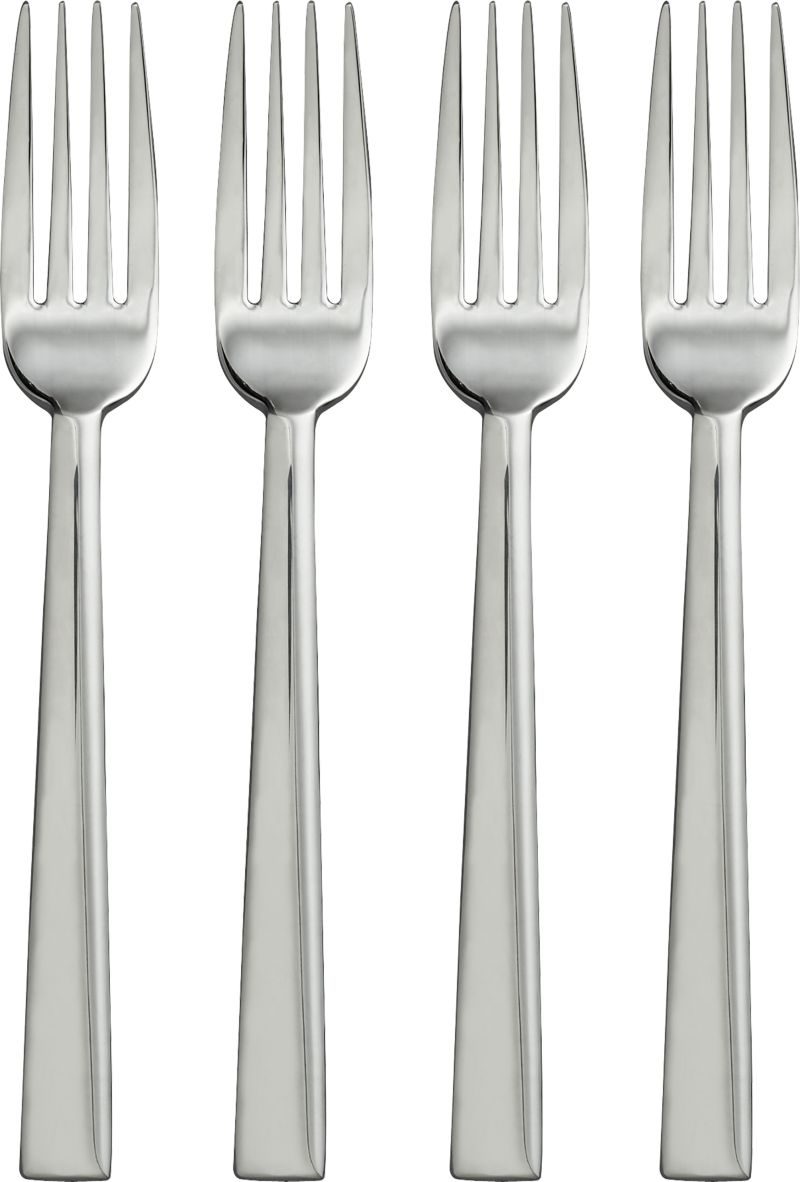 Set of four dinner forks. 8"