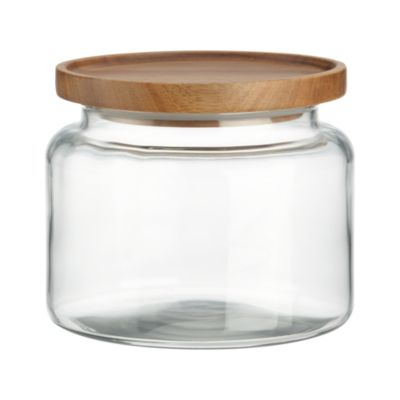 Montana 48 oz. Acacia and Glass Jar
