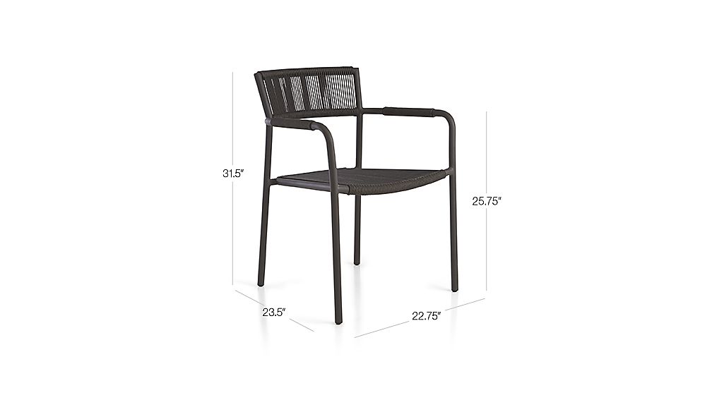 Morocco Graphite Dining Chair + Reviews Crate and Barrel