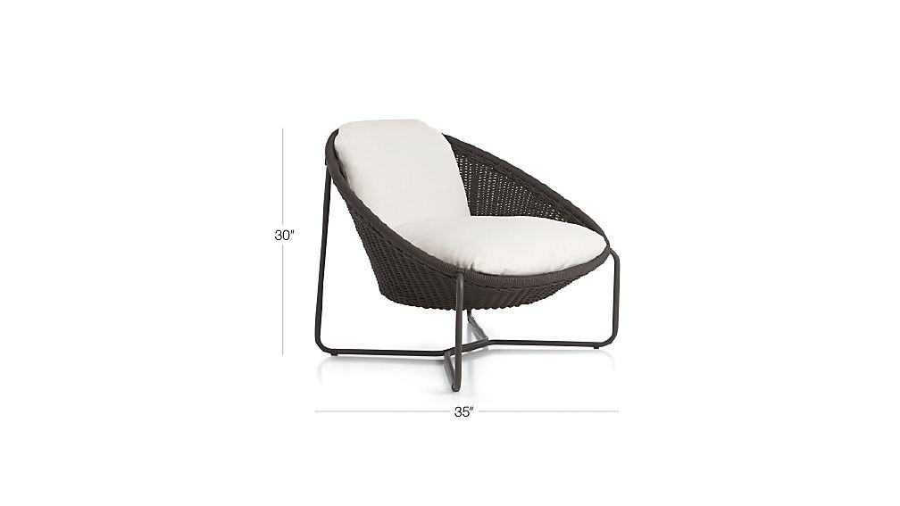 Morocco Charcoal Oval Lounge Chair with Cushion Crate and Barrel