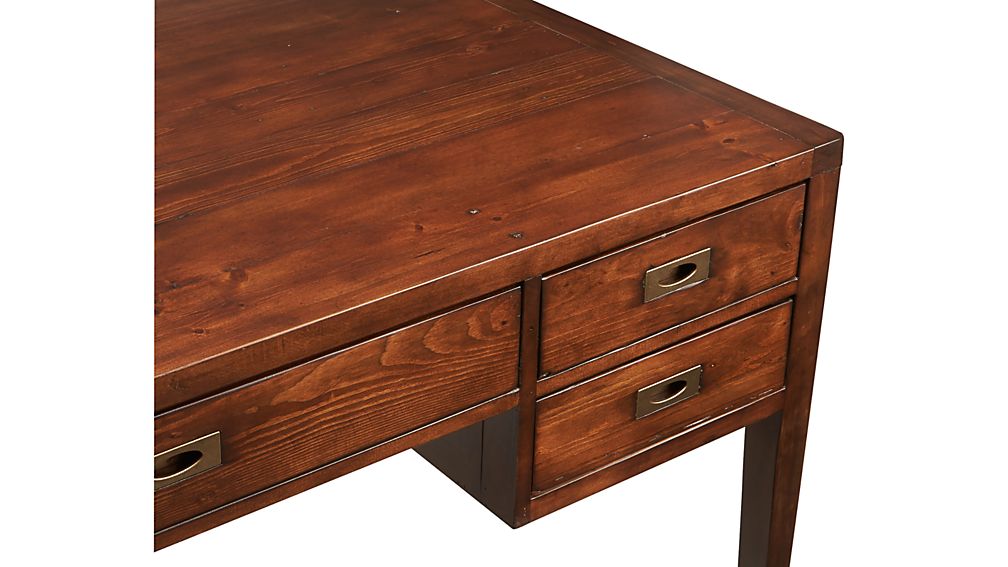 Morris 60" Chocolate Brown Desk Crate and Barrel