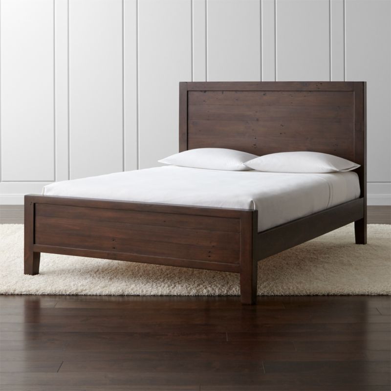 Morris Chocolate Brown Queen Bed Crate and Barrel