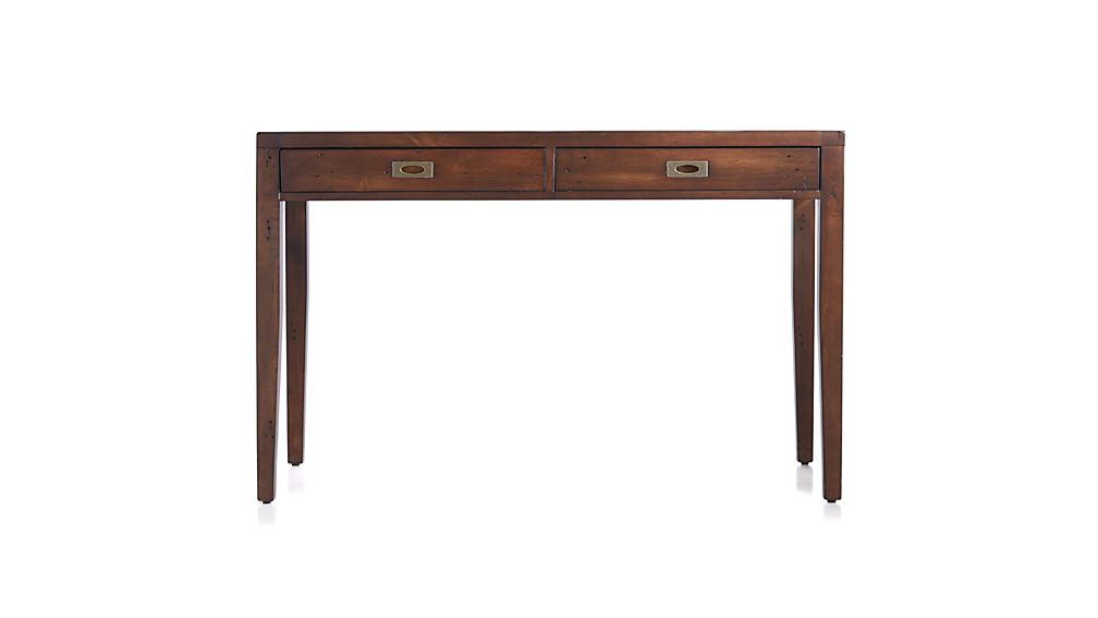 Morris 48" Chocolate Brown Writing Desk Crate and Barrel