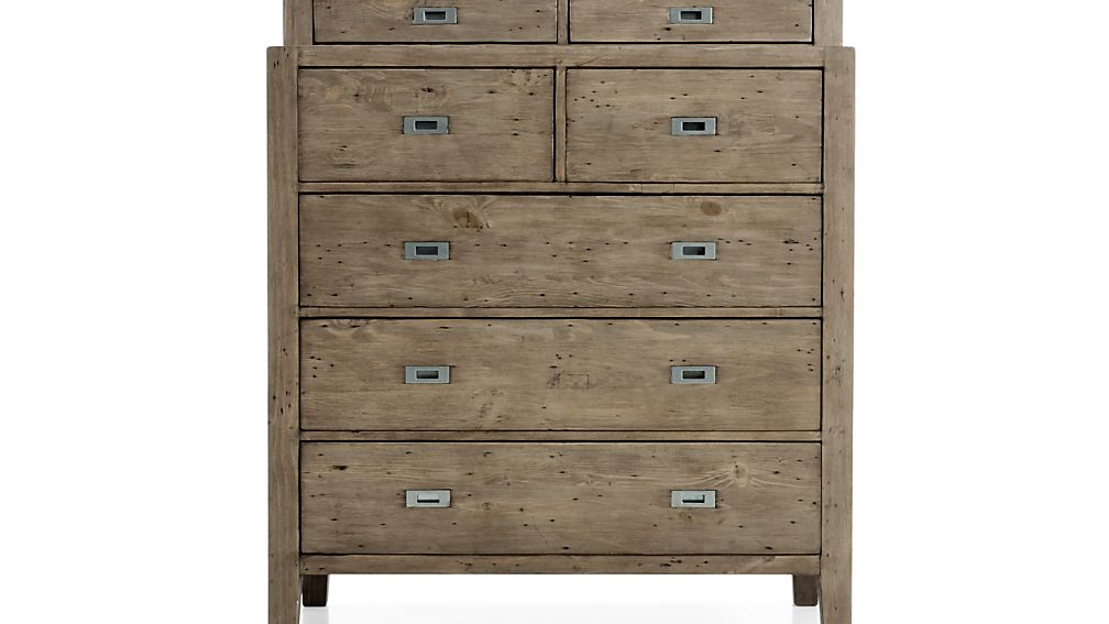 Morris Ash Grey 5Drawer Chest with Hutch Crate and Barrel