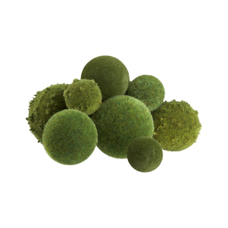 Assorted Moss Covered Balls Set of Nine