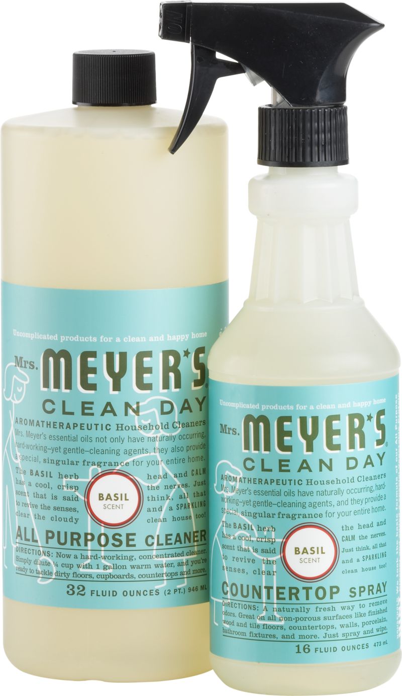 2-Piece Mrs. Meyer's Basil All Purpose Cleaner and Countertop Spray Set