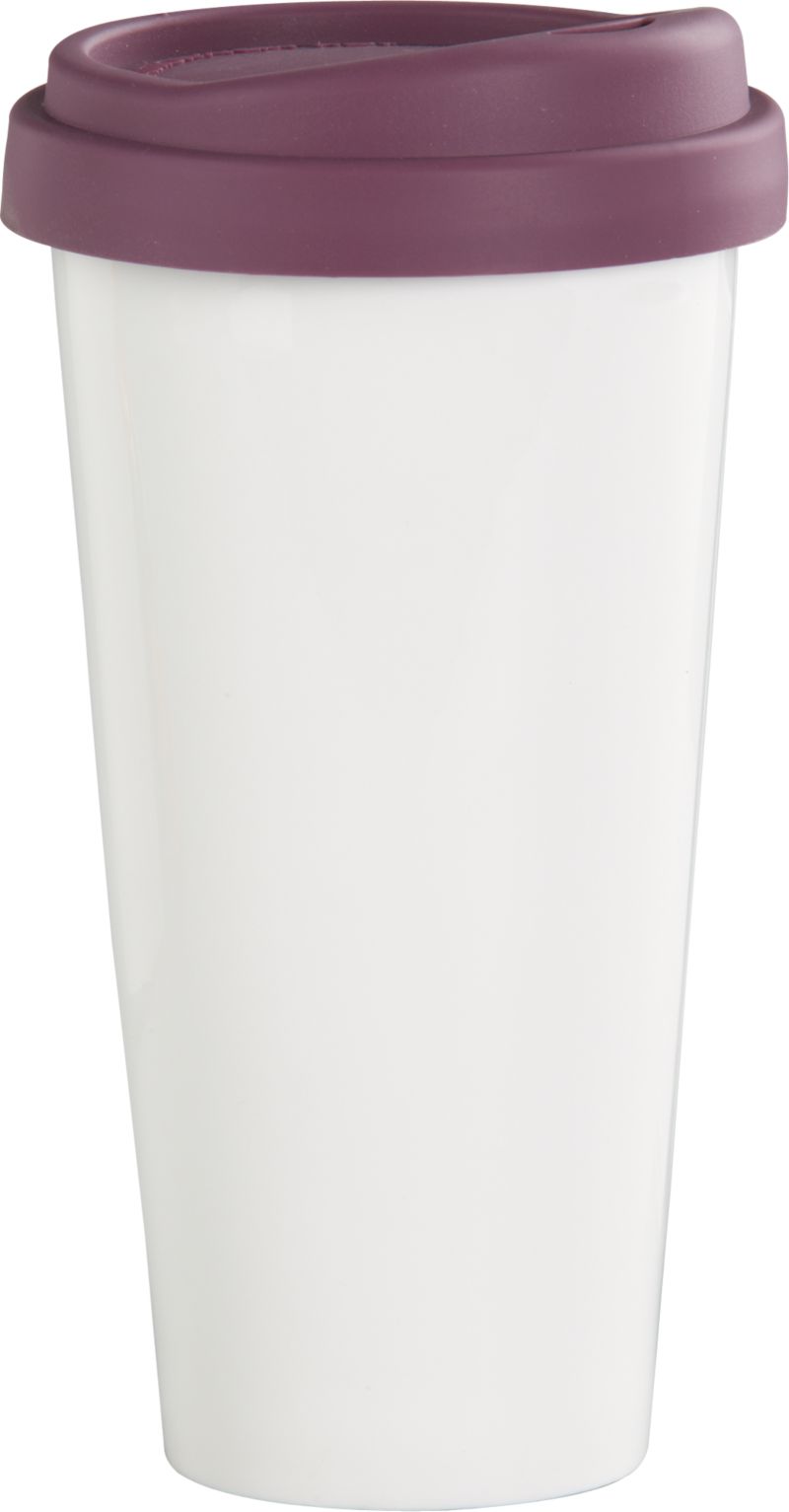 Mug with Silicone Purple Lid