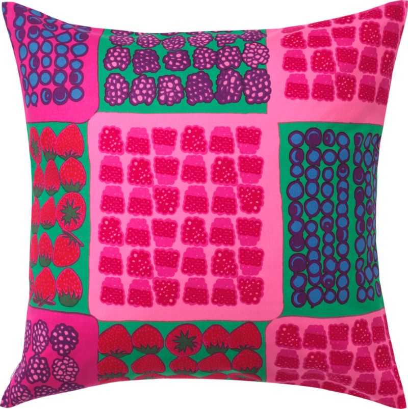 Marimekko Mummolan Marjat Pink and Green 20" Pillow