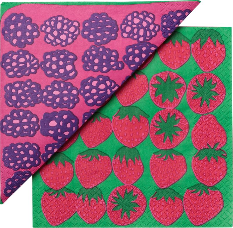 Set of 20 Marimekko Mummolan Marjat Paper 6.5" Napkins