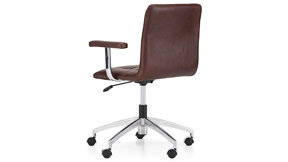 Navigator Saddle Brown Leather Office Chair Allure: Saddle | Crate and