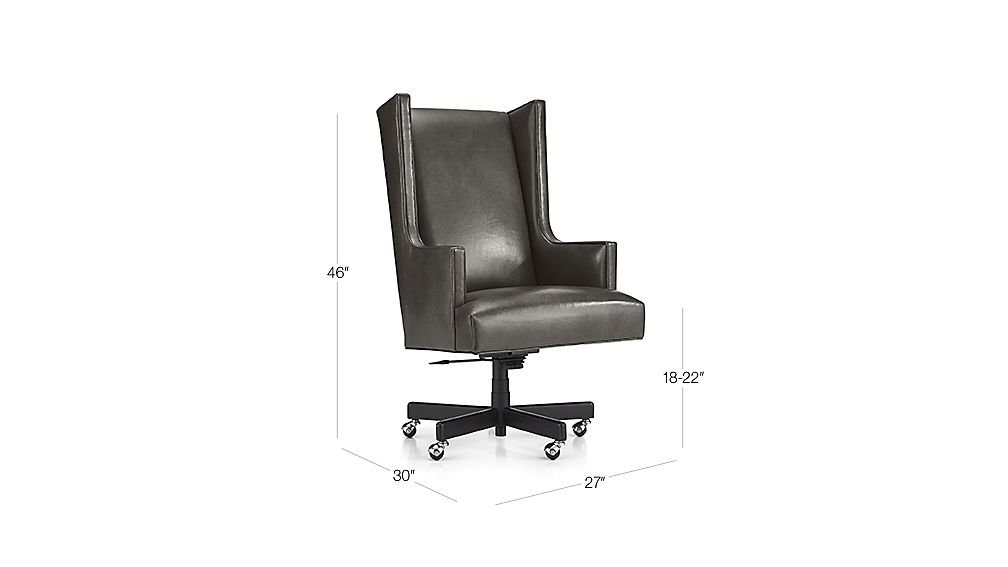 Neo Leather Wingback Office Chair + Reviews Crate and Barrel