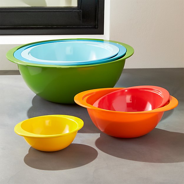 Set of 6 Nesting Melamine Bowls Crate and Barrel